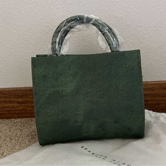NWT Brandon Blackwood ESR Tote | Hunter Green Wax Denim - Picture 3 of 5